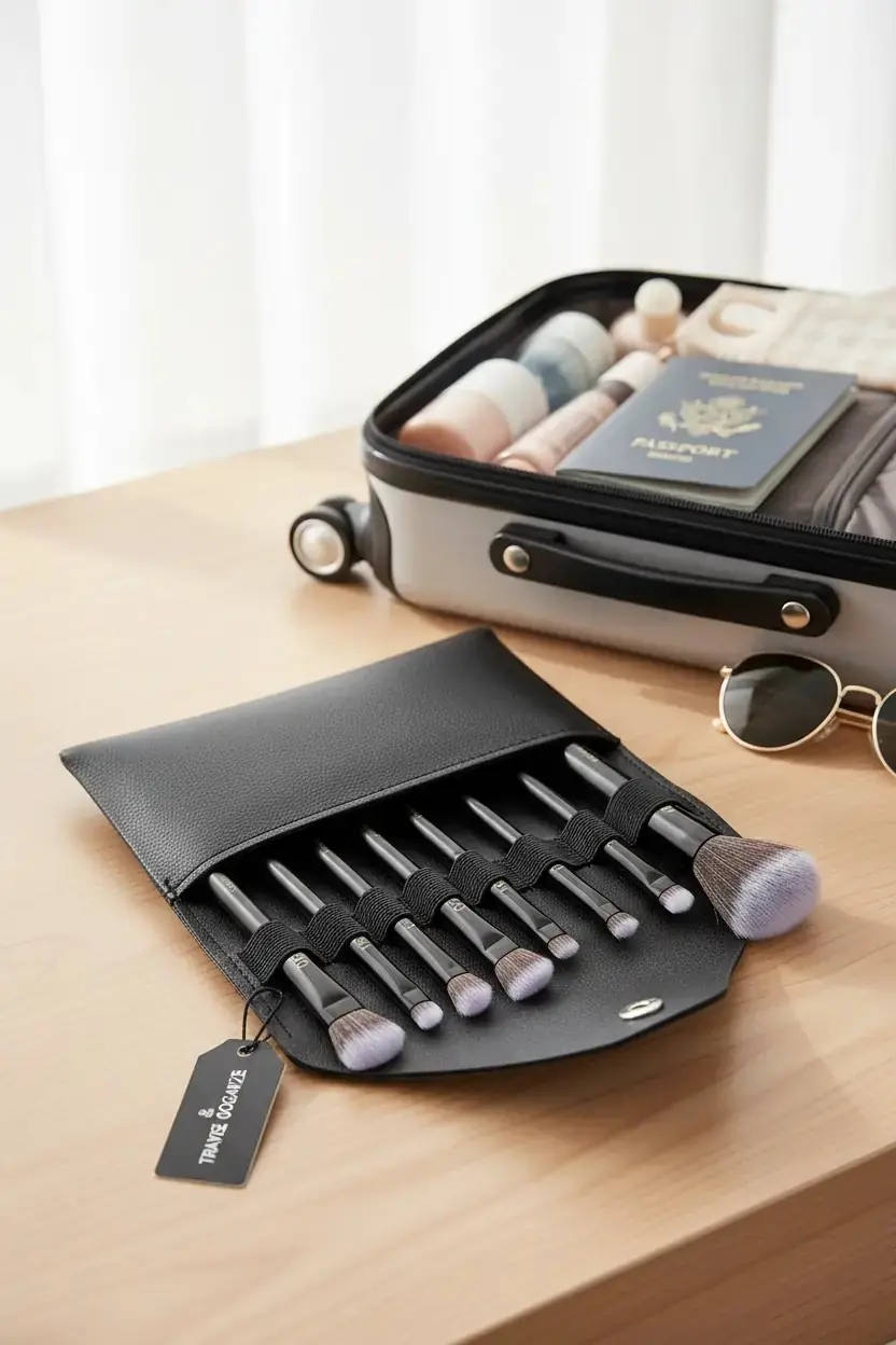 Miniso Lisanslı Black Gold Serisi Çantalı Makyaj Fırçası Seti – 5 Parça