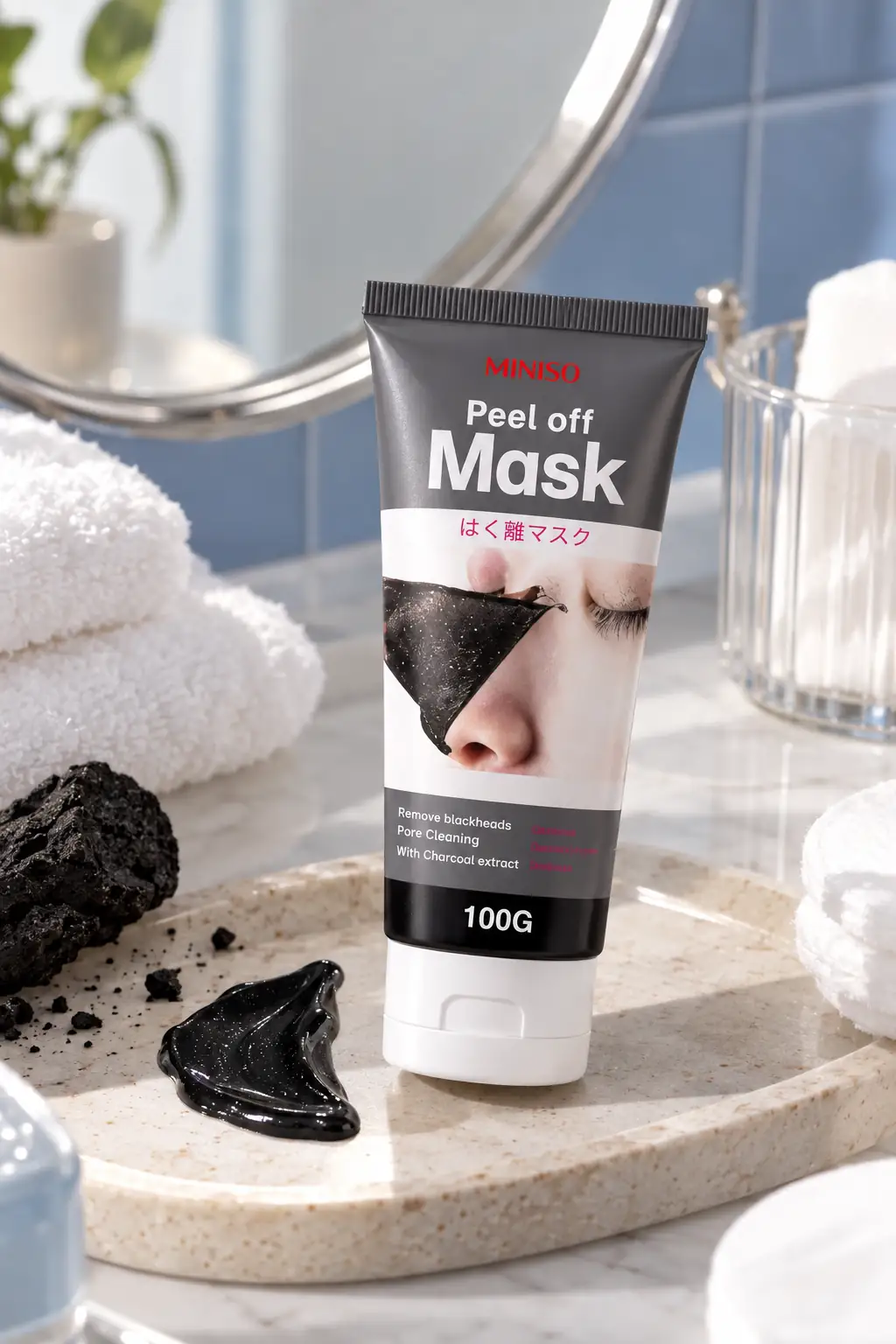 Miniso Lisanslı T Bölgesi Soyulabilir Yüz Maskesi – Kaolin ve Aktif Kömürlü Bakım