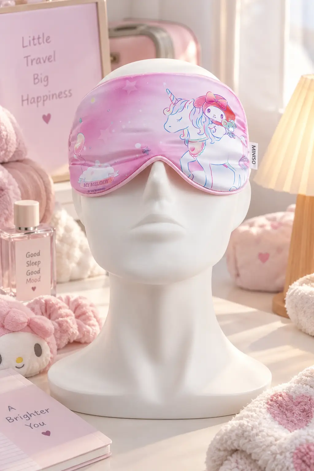 Sanrio Lisanslı My Melody Unicorn Uyku Maskesi – Yumuşak & Işık Engelleyici