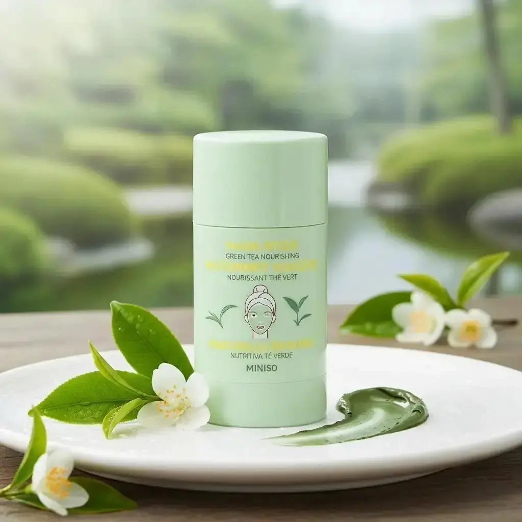 Miniso Lisanslı Yeşil Çay Özlü Nemlendirici Yüz Maskesi – Arındırıcı ve Yağ Dengeleyici Stick Maske 30g 7.5 Cm