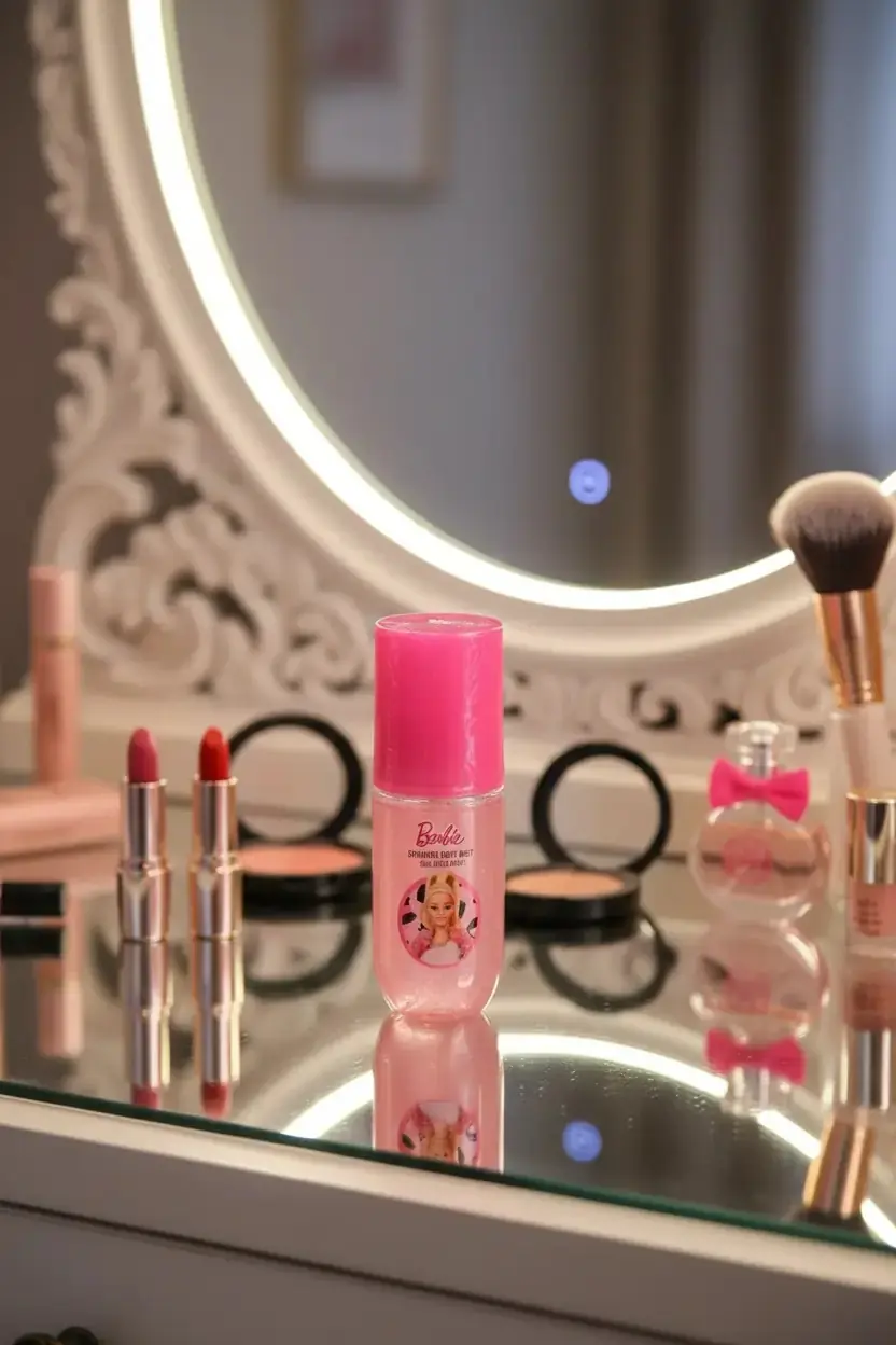 Barbie Lisanslı Işıltılı Vücut Spreyi 150 ml – Vanilya ve Hindistan Cevizi Kokulu
