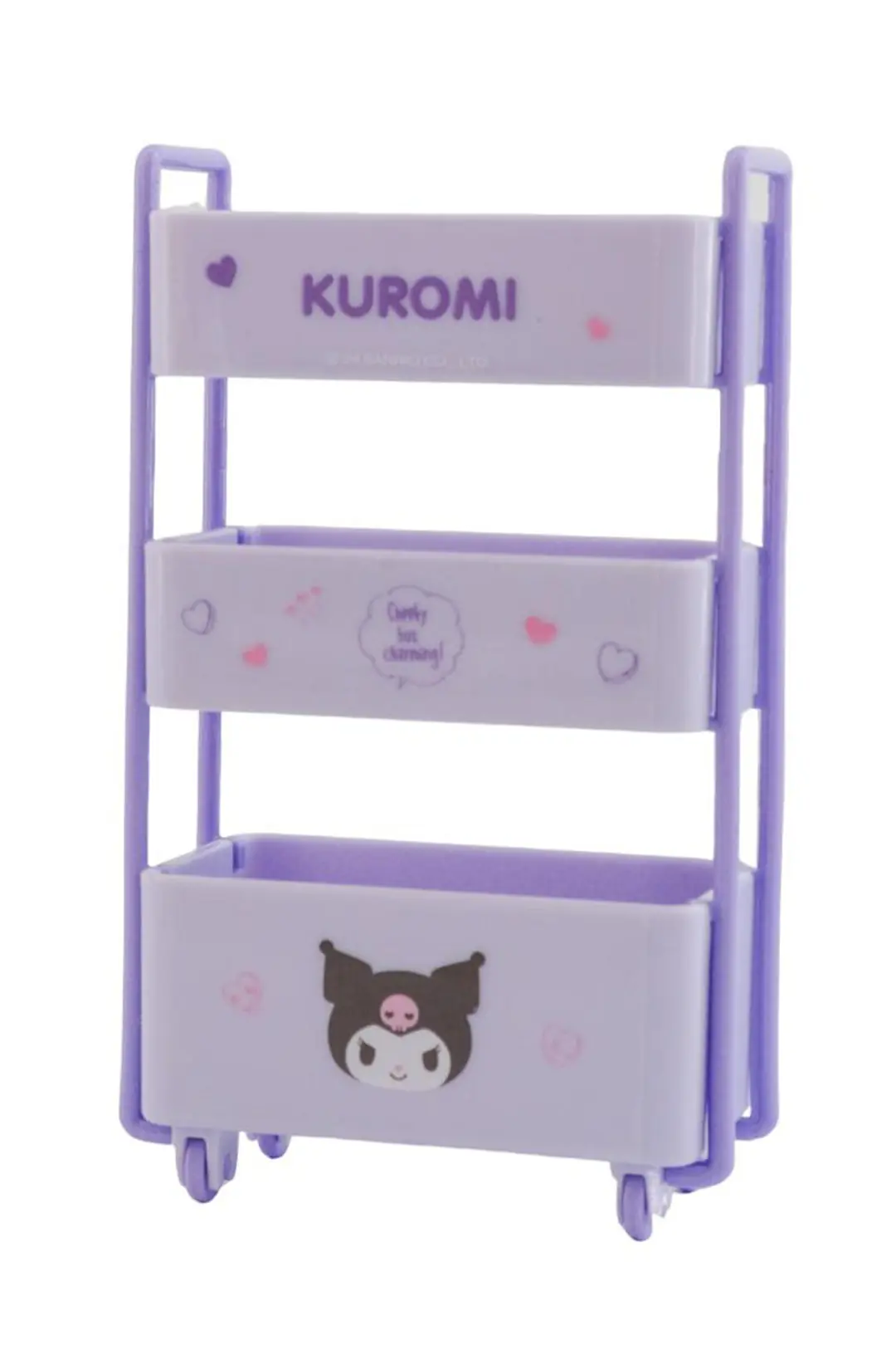 Sanrio Lisanslı Kuromi Tekerlekli El Arabası Masa Üstü Organizer