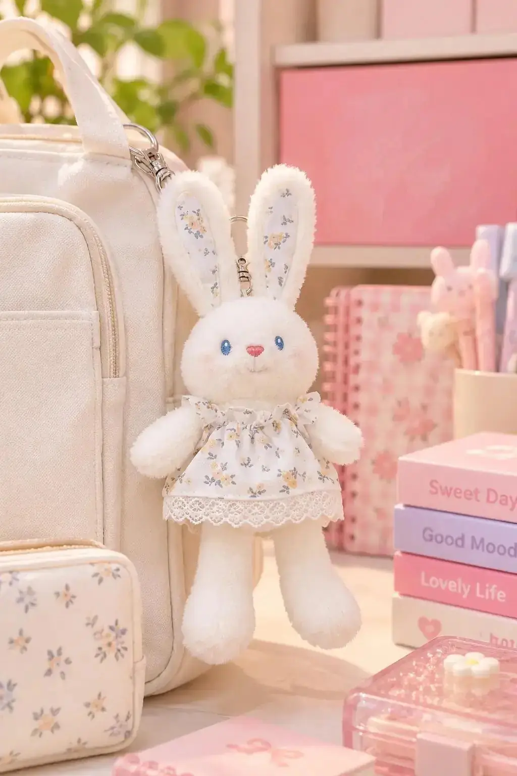 Miniso Lisanslı Tavşan Peluş Anahtarlık – Beyaz 30 Cm