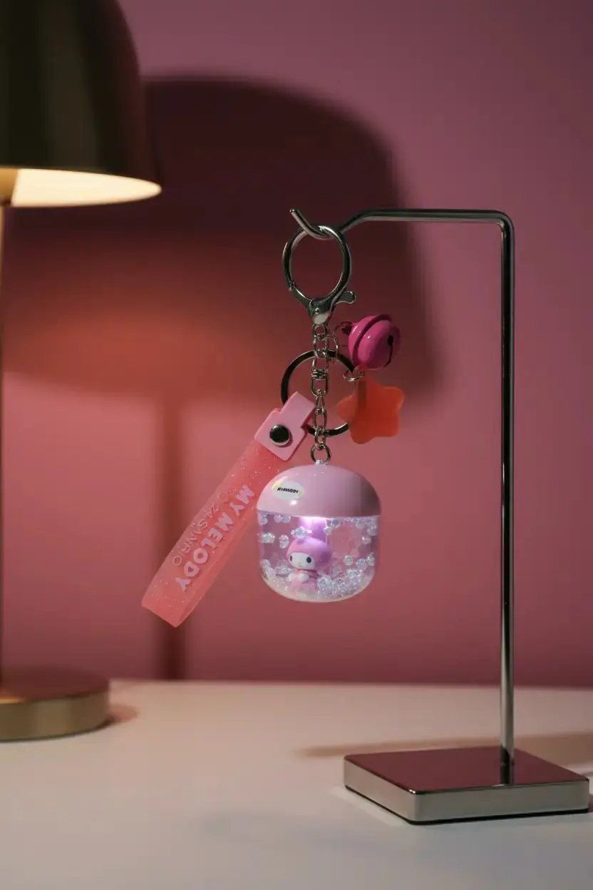 Sanrio Lisanslı My Melody Çiçek Perisi Serisi LED Işıklı Sallantılı Figür Anahtarlık ve Çanta Süsü