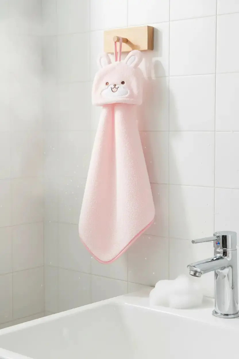 Miniso Lisanslı Sevimli Hayvanlar Serisi Tavşan Emici El Havlusu – Mikrofiber Dokulu Askılı Mutfak Ve Banyo Havlusu 30 Cm