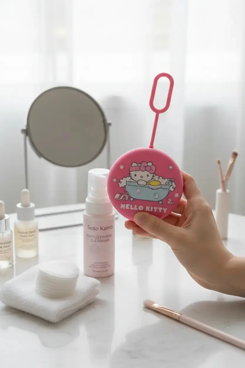 Sanrio Lisanslı Silikon Yüz Temizleme Cihazı NV006 – Pilli Cilt Bakım Aleti