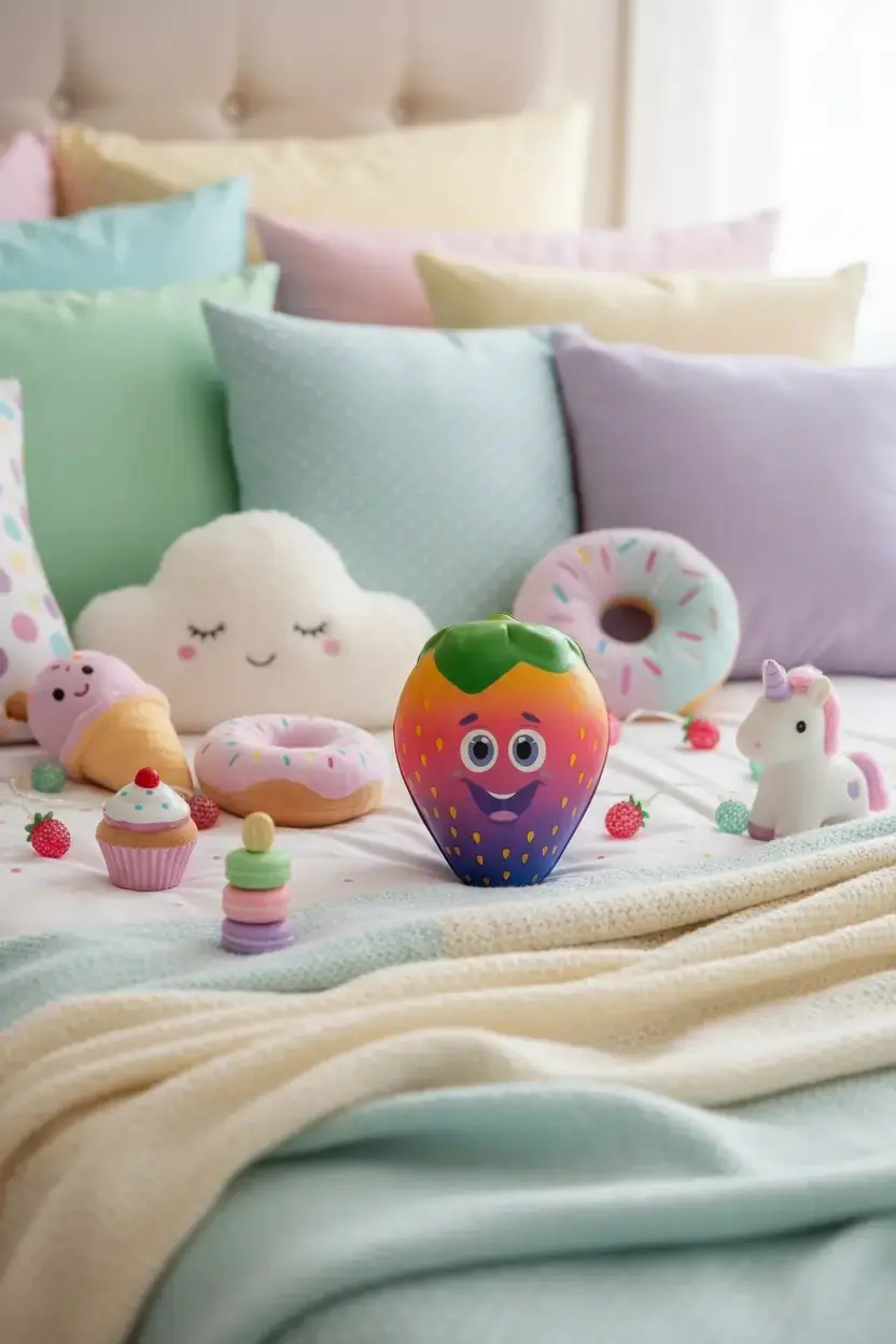 Tusi Squishy Çilek Oyuncak – Yumuşak Sıkılabilir Stres Köpük Oyuncak