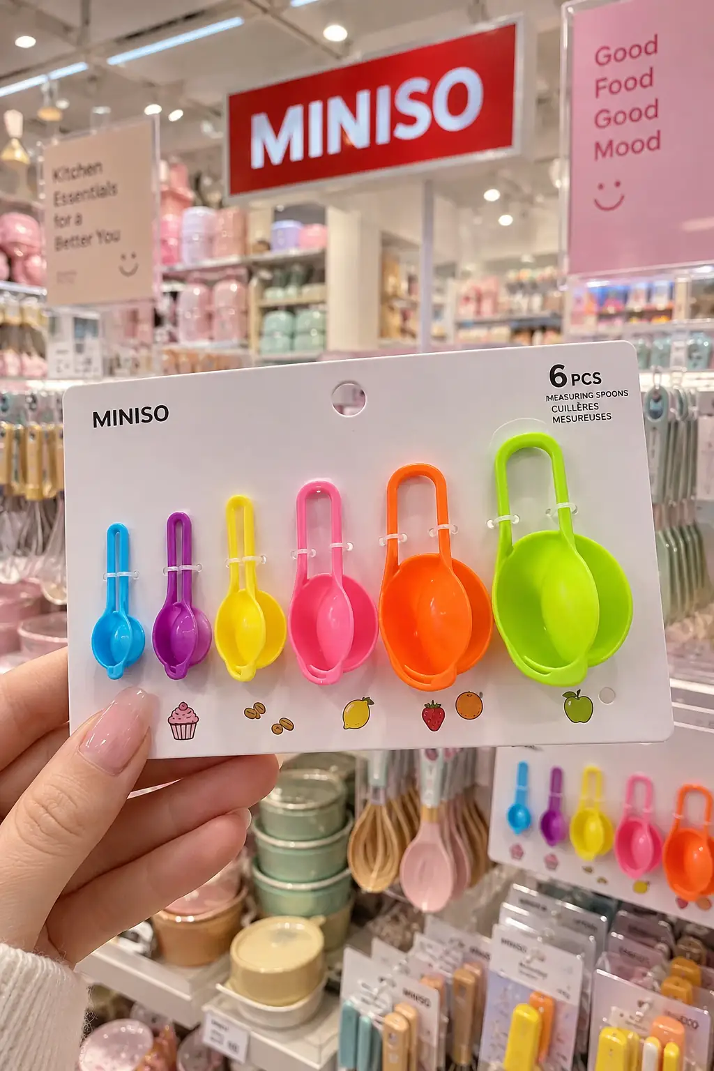 Miniso Lisanslı 6 Renkli Ölçü Kaşığı Seti – Pratik ve Kompakt Mutfak Yardımcısı