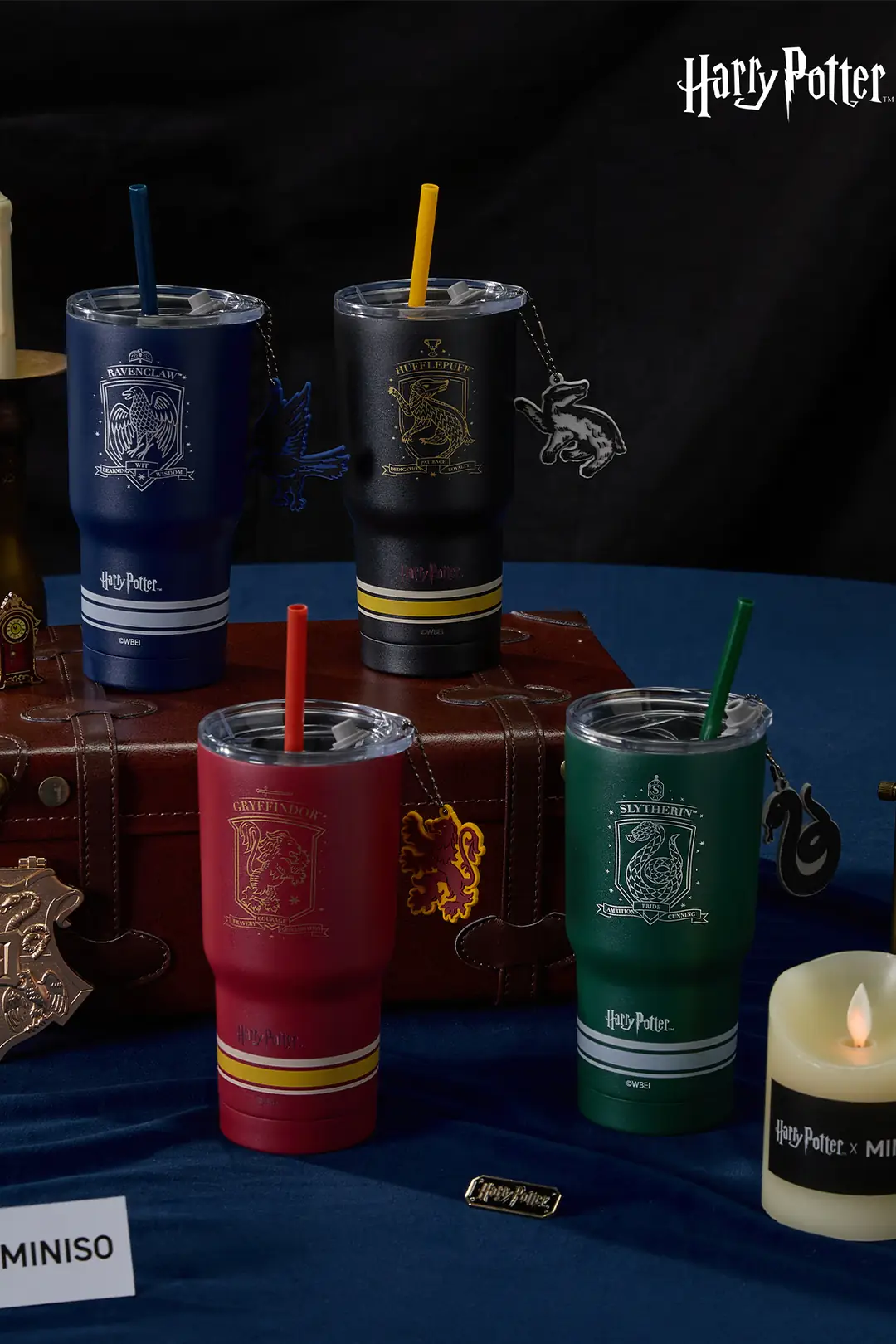 Harry Potter Lisanslı Pipetli Termos (580ml) - Hufflepuff
