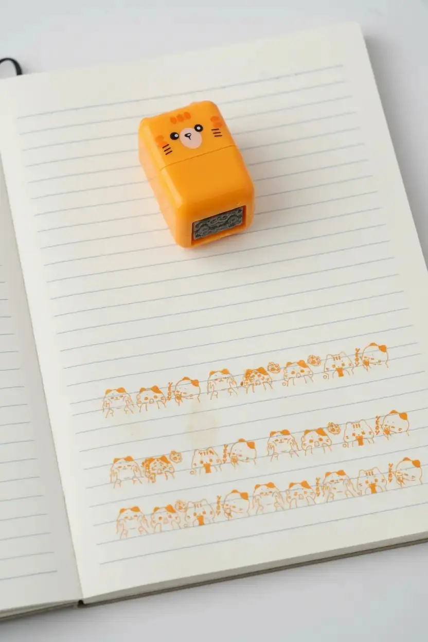 Miniso Lisanslı Cutie Serisi Roller Stamp Yavru Kedi – Pratik Desenli Rulo Mühür & Damga