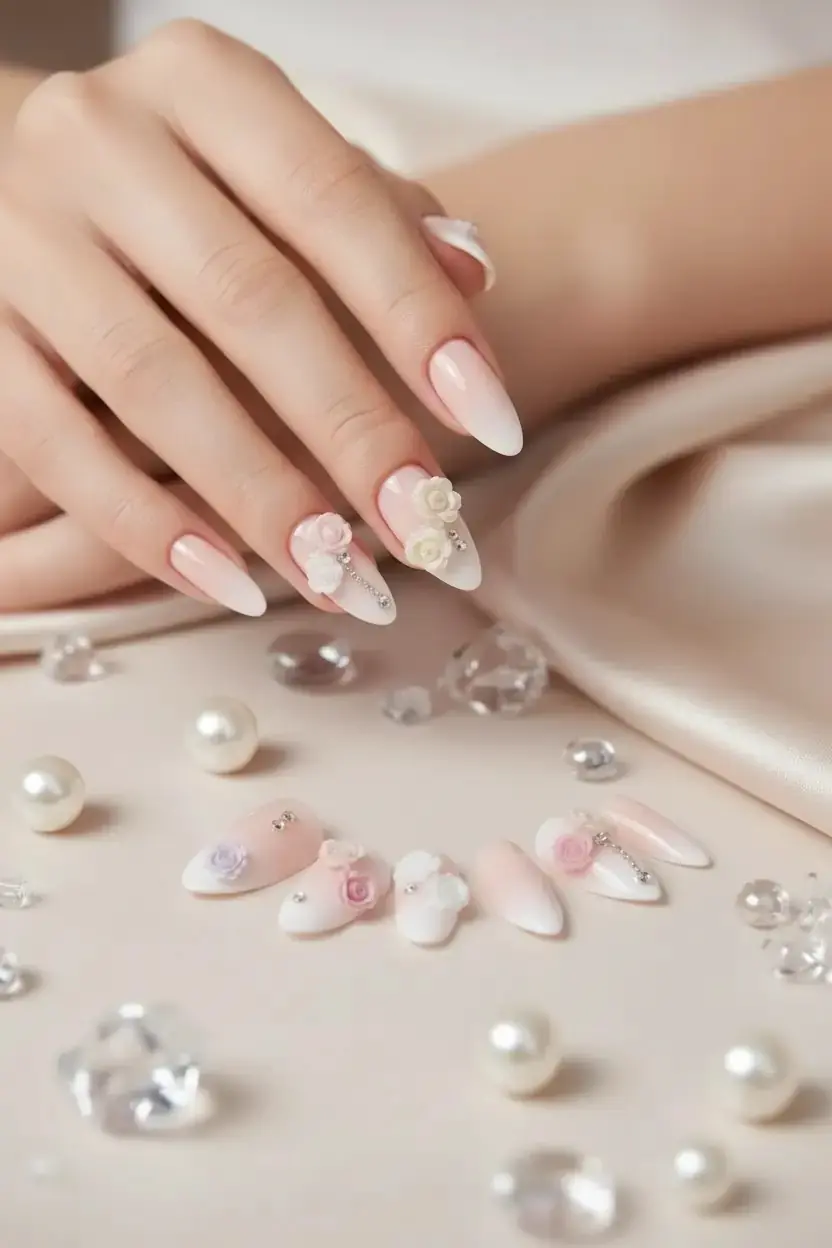 Gold Beauty Taşlı Takma Tırnak – Kendinden Yapışkanlı ve Zarif Detaylı Pratik Set