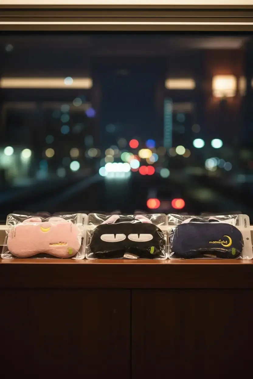 Miniso Lisanslı Kedi Kulaklı Kadife Uyku Maskesi – Sıcak Soğuk Kompres Jel Paketli