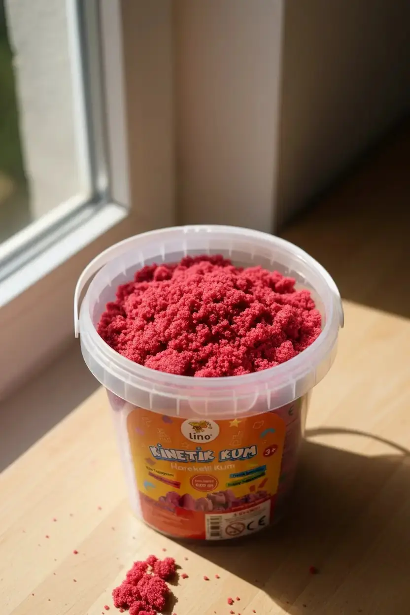 Lino Kinetik Kum 500 Gr – Pembe Kova İle Eğlenceli Ve Yaratıcı Oyun