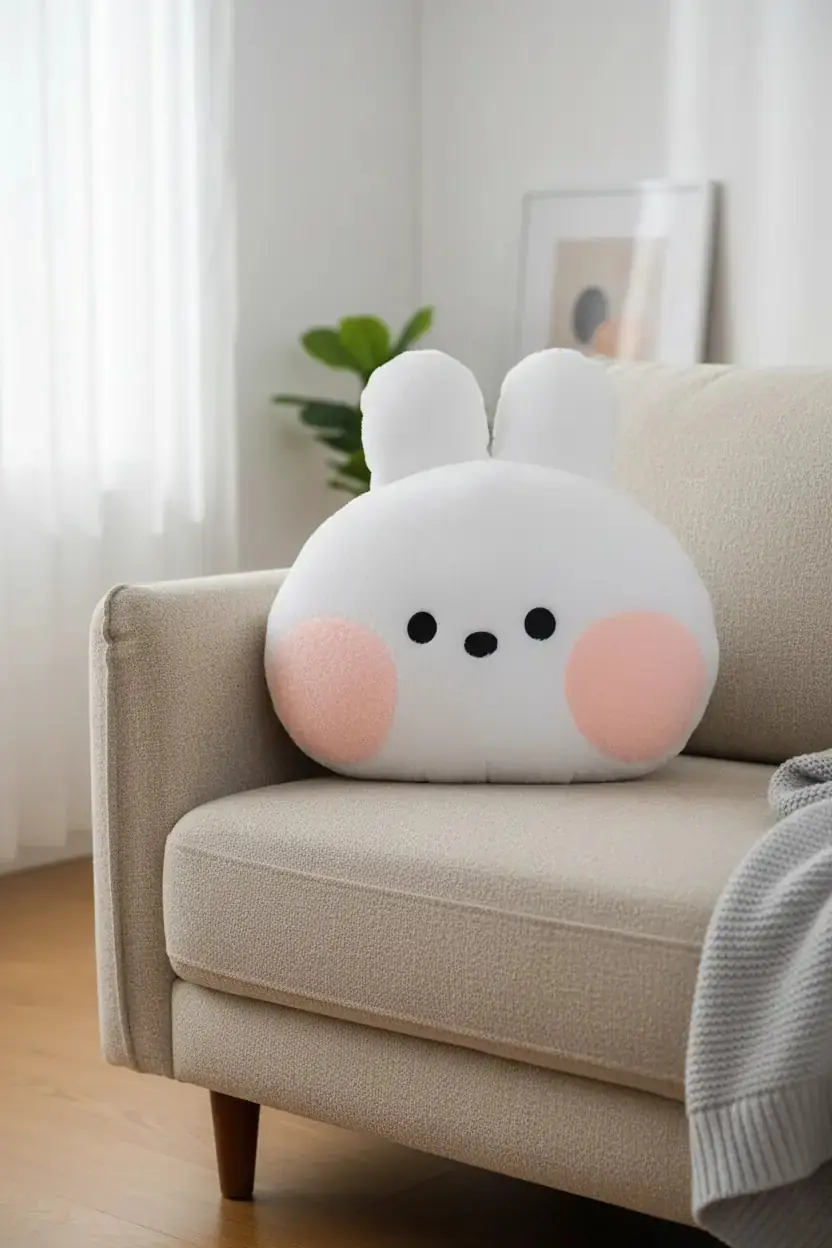 Miniso Lisanslı Minini Koleksiyonu Conini Baş Şeklinde Yastık – 43 Cm