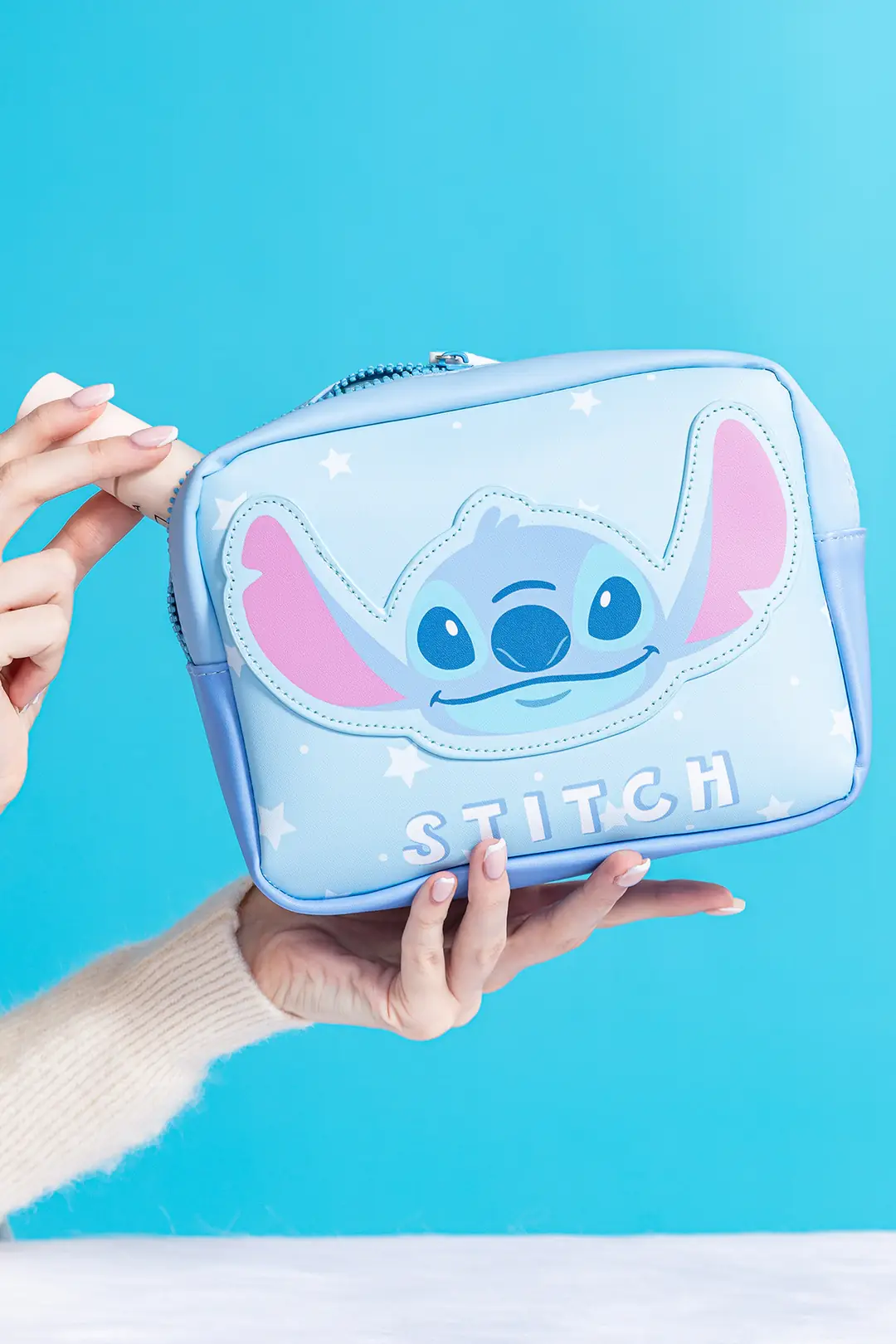 Disney Lisanslı Stitch Kare Kozmetik Çantası (L) – Büyük Boy