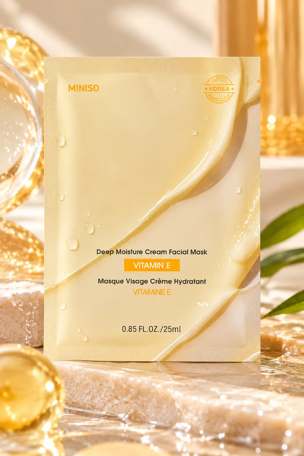 Miniso Lisanslı Derin Nemlendirici Krem Yüz Maskesi – E Vitamini Temalı Bambu Kağıt Maske