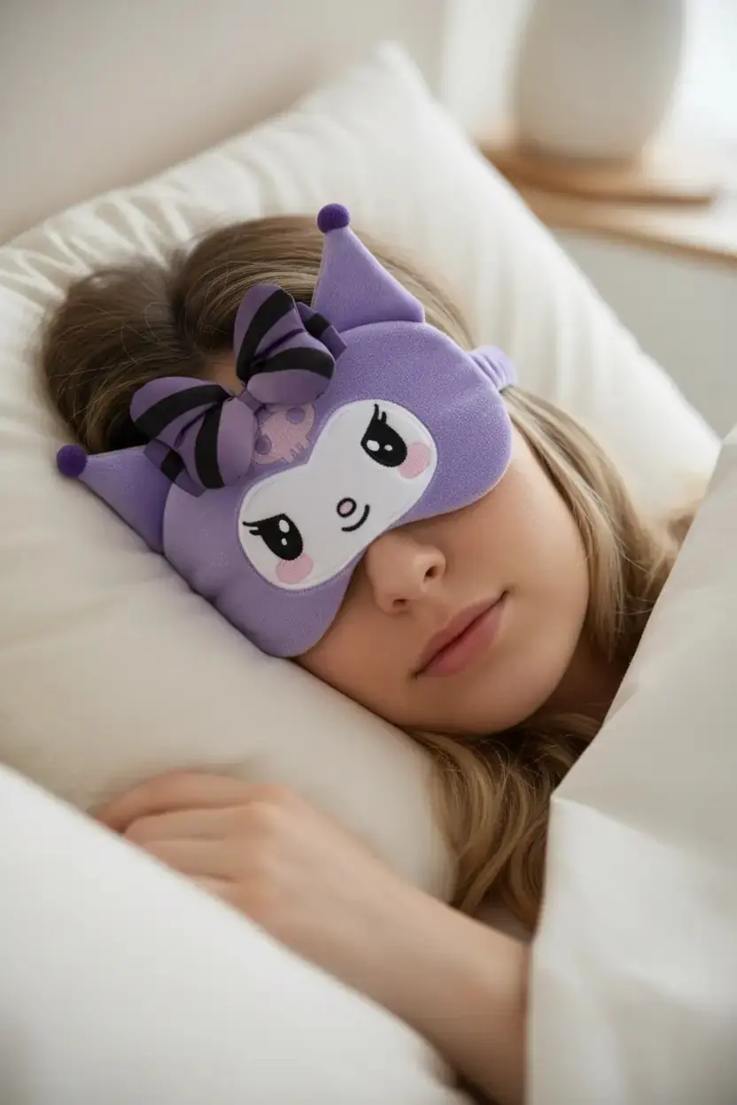 Sanrio Lisanslı Kuromi Yumuşak Dokulu Ve Işık Engelleyici Uyku Gözlüğü