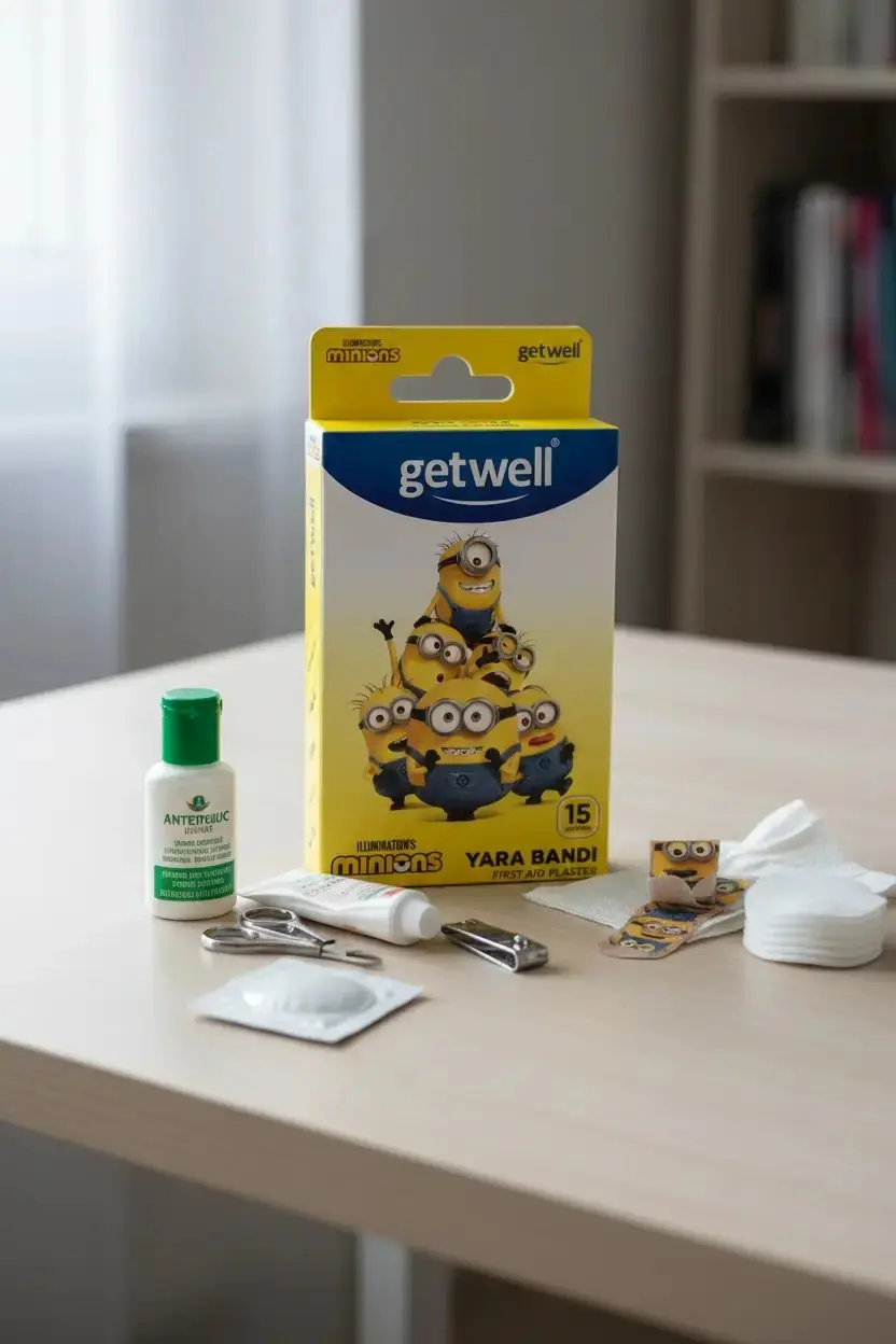 Minions Lisanslı Yara Bandı 15'li – Renkli Tasarım Hassas Cilt Uyumlu
