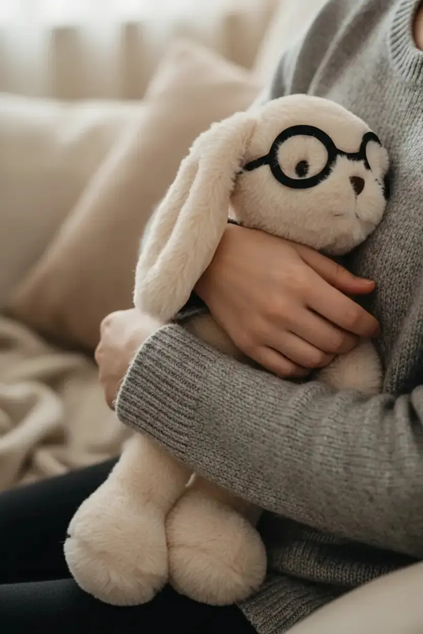Miniso Lisanslı Bir Arkadaş Edin Tavşan Peluş Oyuncak 20 Cm – Gözlüklü Yumuşacık Tasarım