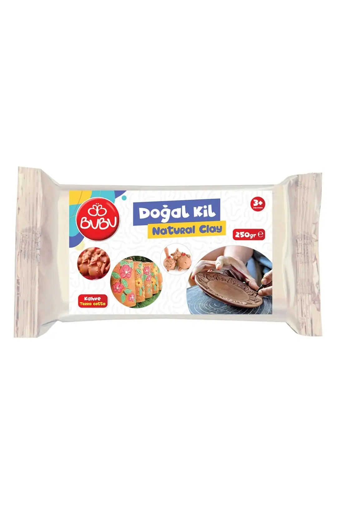 Bu-Bu Doğal Kil Kahverengi 250 gr – Modelleme ve Şekillendirme Kili