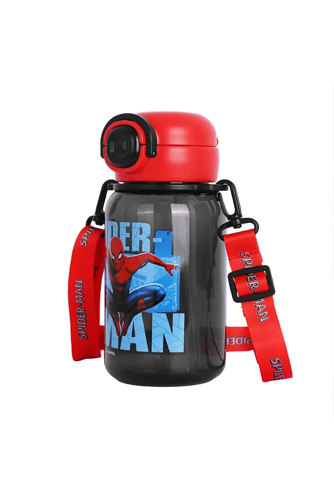 Marvel Lisanslı Spider-Man Askılı Pipetli Plastik Matara 19,2 Cm – Pratik Tasarım