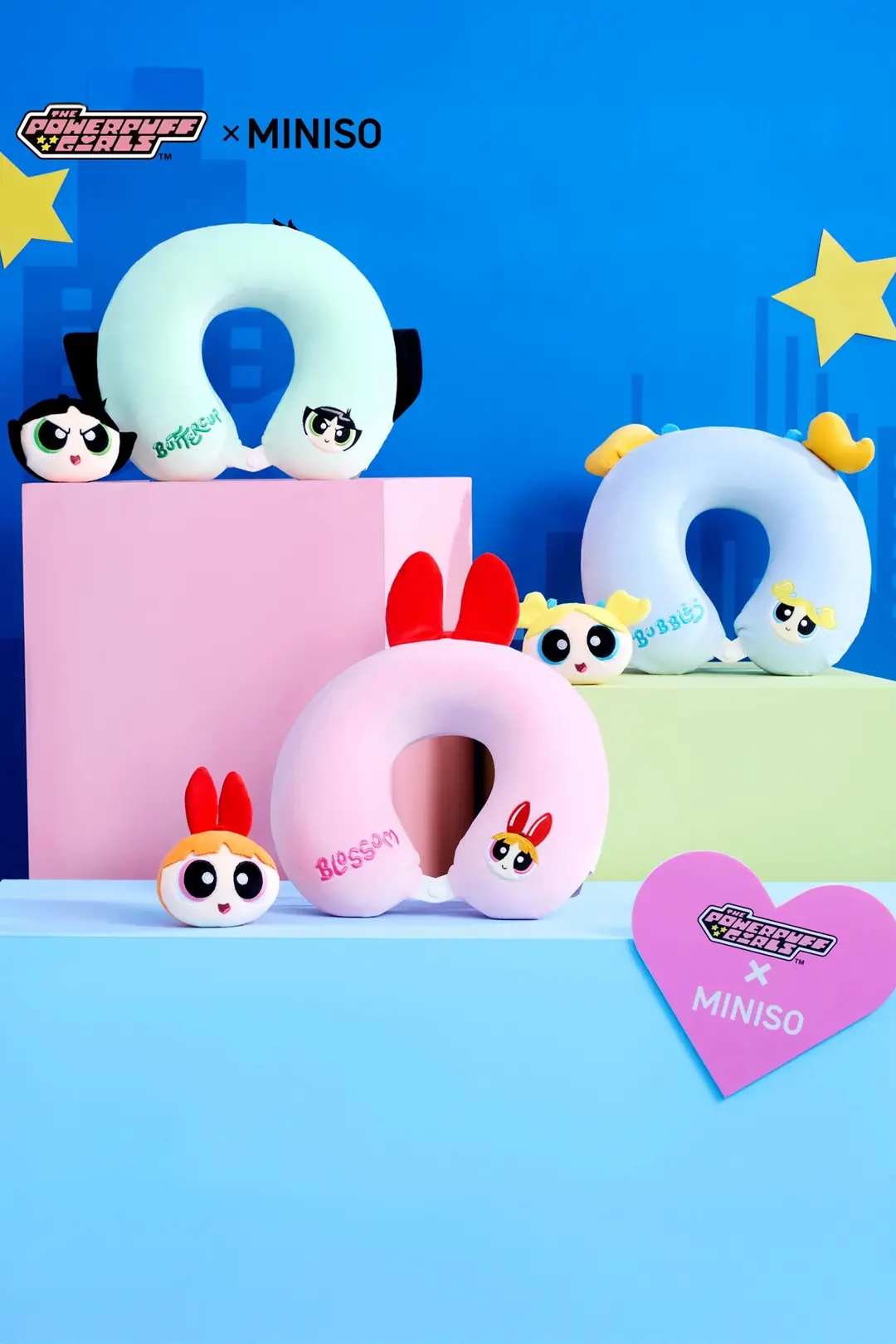 Powerpuff Girls Lisanslı Hafızalı Boyun Yastığı Bubbles – Ergonomik Tasarımlı Konforlu Seyahat Yastığı