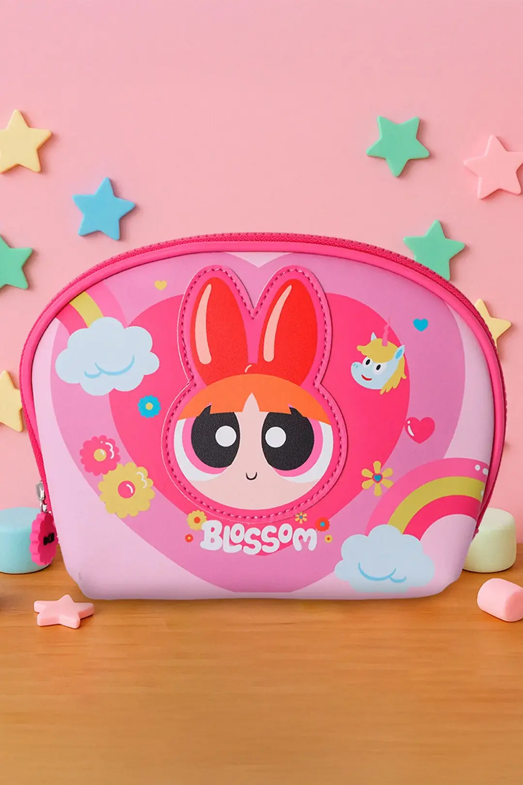Powerpuff Girls Lisanslı Blossom Oval Kozmetik Çantası – Pembe 21 Cm