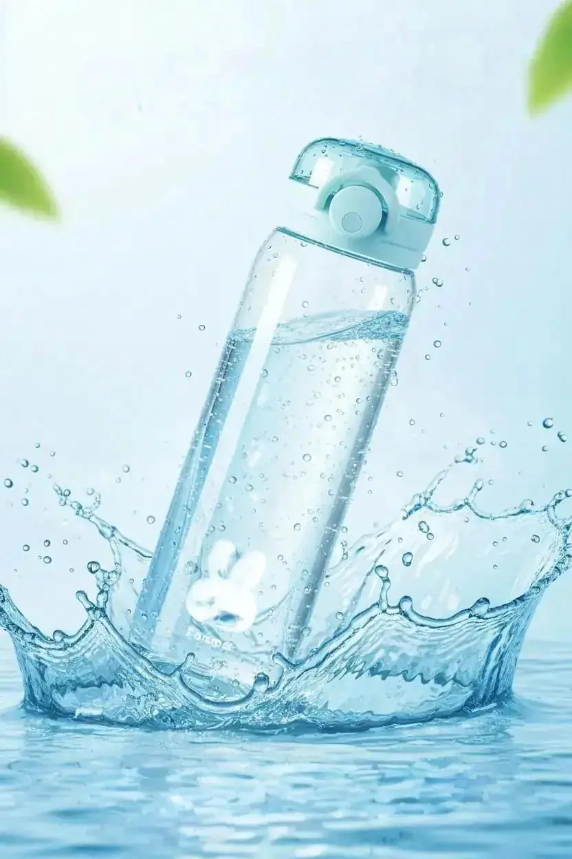 Miniso Lisanslı Hayvan Serisi Kapaklı Plastik Şişe Mavi 620 Ml – Kayışlı