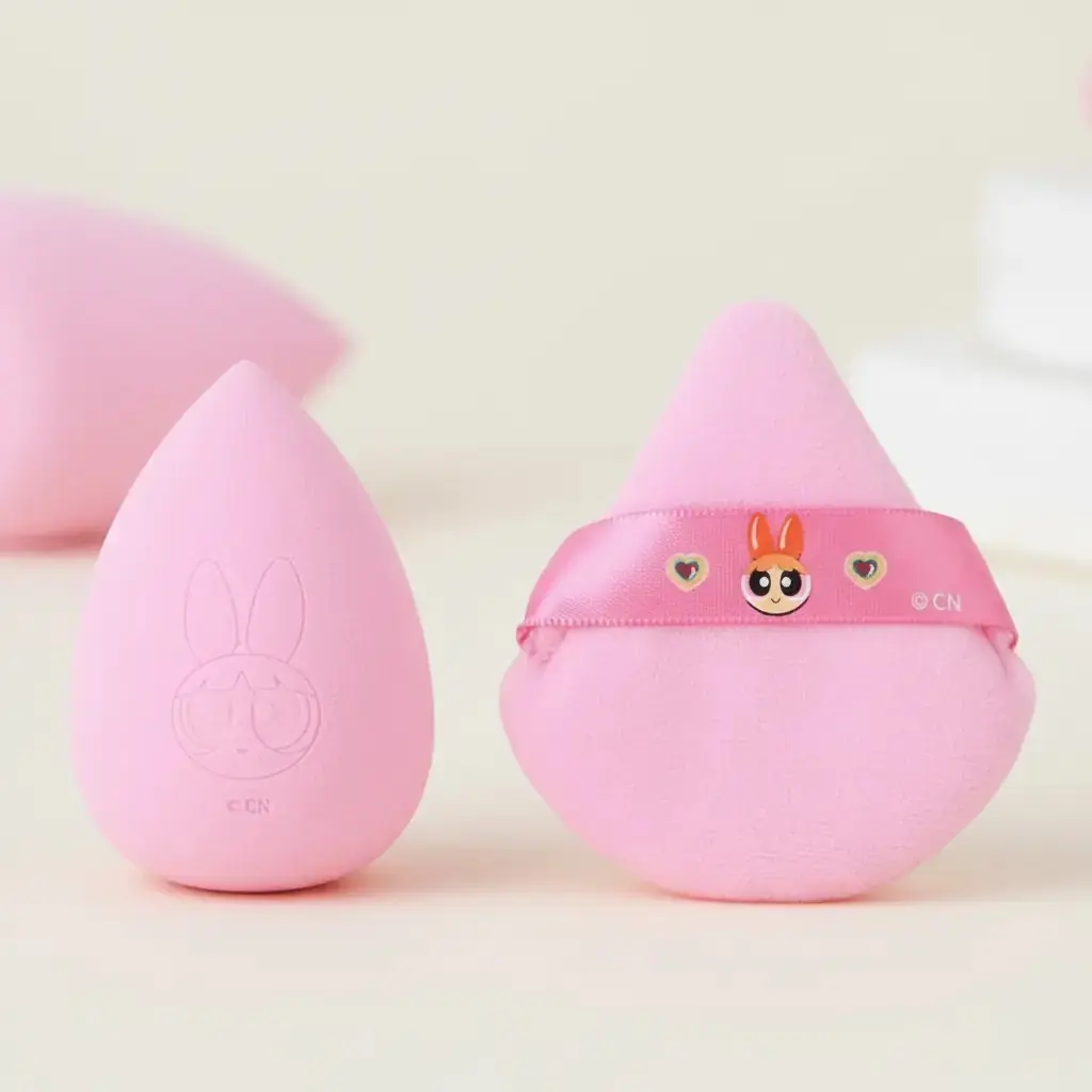 Powerpuff Girls Lisanslı Blossom Makyaj Süngeri ve Puf Seti Yumuşak Dokulu 7 Cm