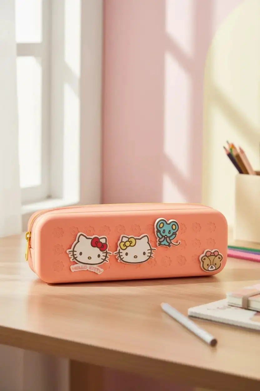 Miniso Lisanslı Hello Kitty Stacking Fun Delikli Kalem Kutusu 21,5 Cm – Geniş Hacimli