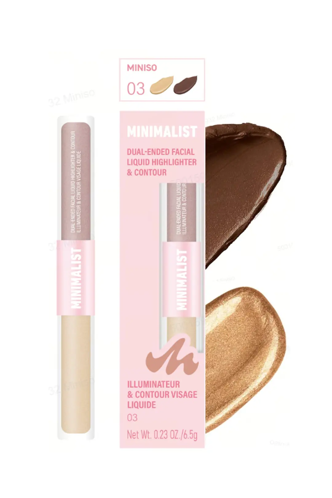 Miniso Lisanslı Minimalist Çift Uçlu Sıvı Aydınlatıcı ve Kontür – 03