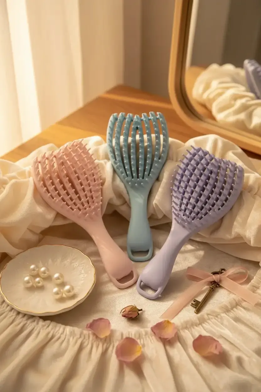 Miniso Lisanslı Mini Kabuk Şekilli Saç Fırçası – Taşınabilir 12,9 Cm