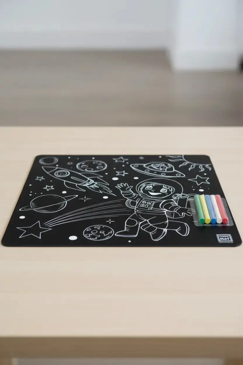 Akademi Çocuk Funny Mat Siyah Uzay – 40x40 cm Silinebilir Aktivite Matı