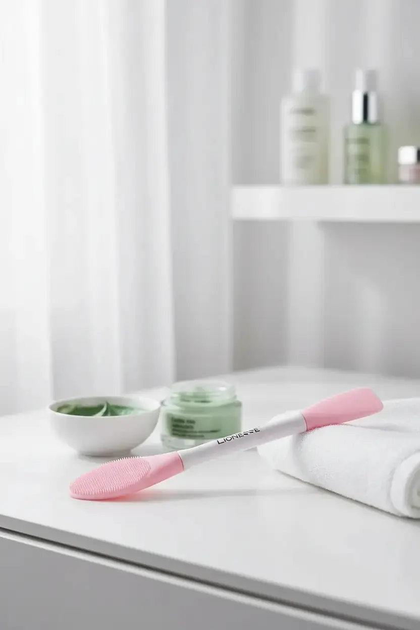 Çift Taraflı Yüz Maskesi ve Peeling Uygulama Fırçası – Silikon Başlıklı
