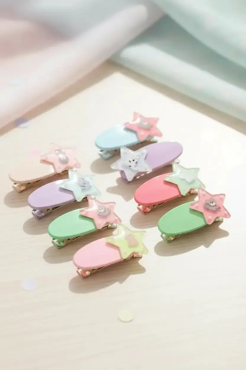 Miniso Lisanslı Eğlenceli Hayvan Saç Klipsi 3’lü Set – Sevimli 11 Cm