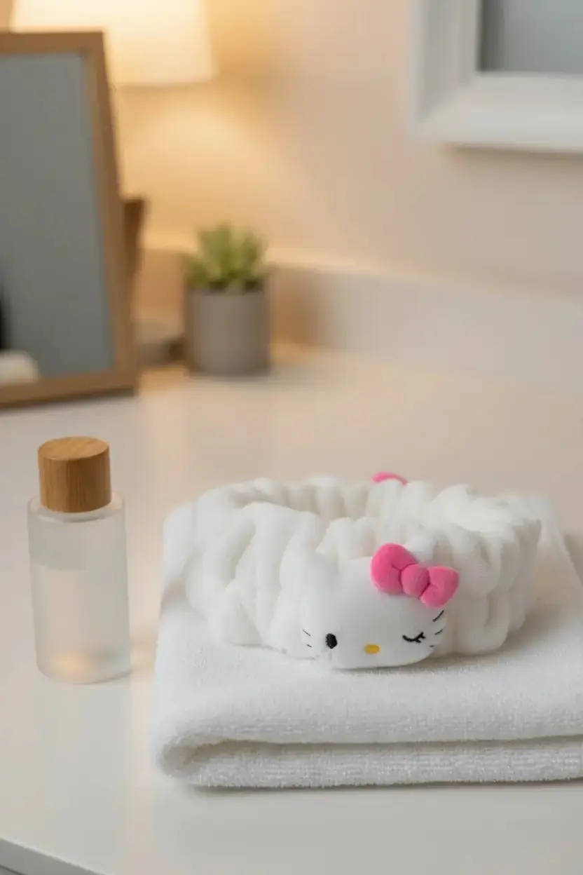 Sanrio Hello Kitty Lisanslı Kabartmalı Peluş Saç Bandı – Pembe – Yumuşak