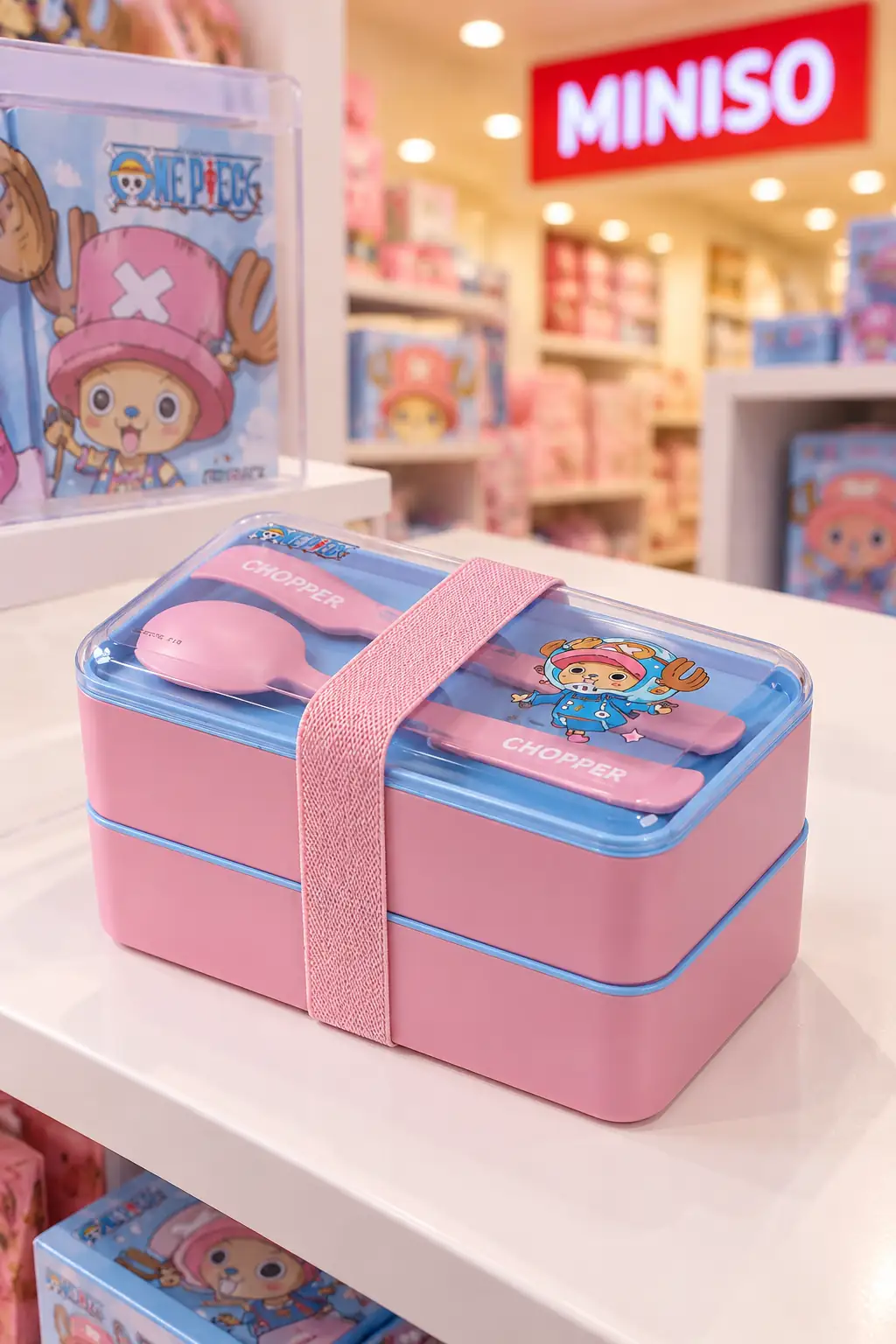 One Piece Lisanslı Chopper Çift Katlı Yemek Kutusu 1000 ml – Bento Tasarım
