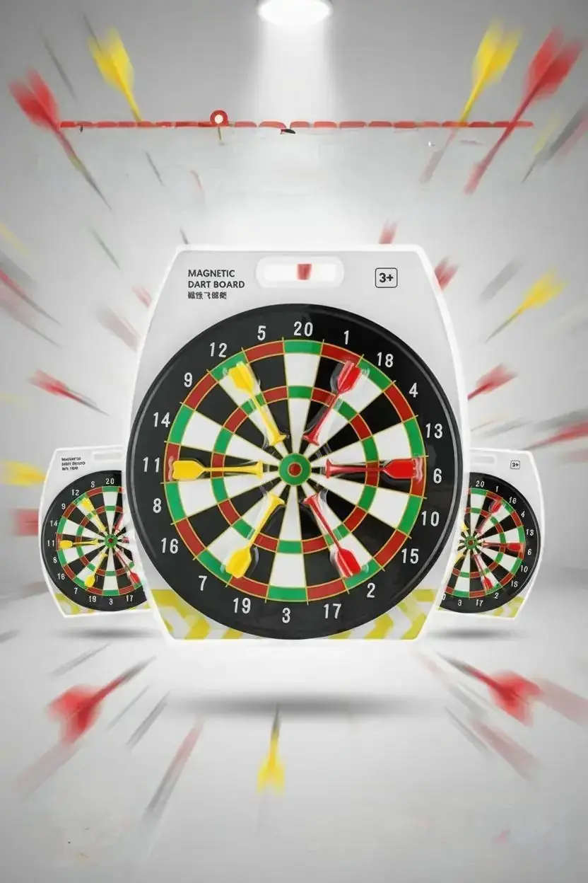 Miniso Lisanslı Mıknatıslı Dart Seti 42,5 Cm – 6 Renkli Oklu Güvenli Eğlence