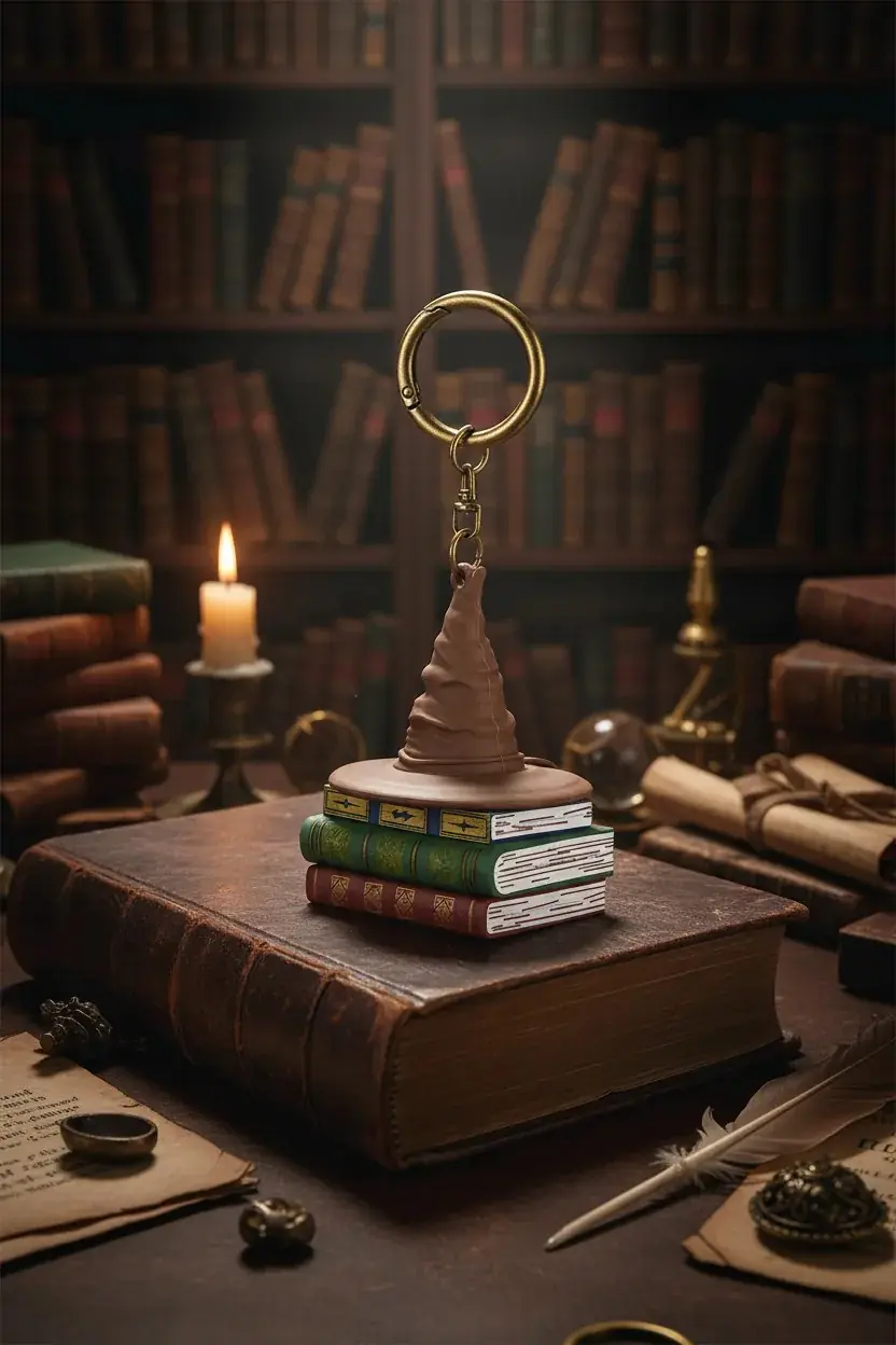Harry Potter Lisanslı Seçmen Şapka Figürlü Damga Anahtarlık 16 Cm