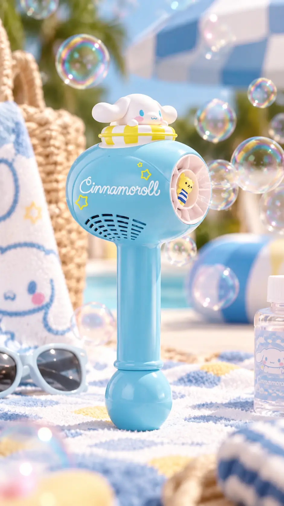 Cinnamoroll Lisanslı Jump into Summer Elektrikli Baloncuk Çubuğu – Yaz Eğlencesi