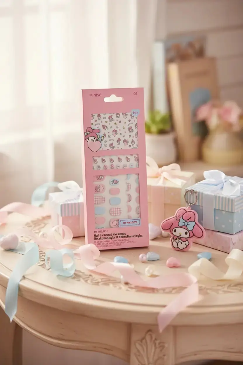 Sanrio My Melody Lisanslı Tırnak Süsü Ve Çıkartma Seti (04) – Pratik Nail Art Sticker Ve Tırnak Aksesuarı 17,5 Cm