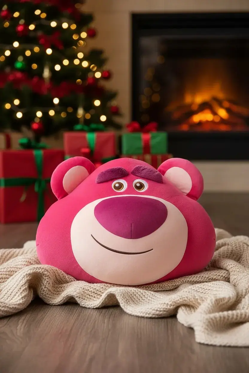 Disney Pixar Lotso Lisanslı Yastık 44 Cm – Baş Şeklinde Peluş Yastık
