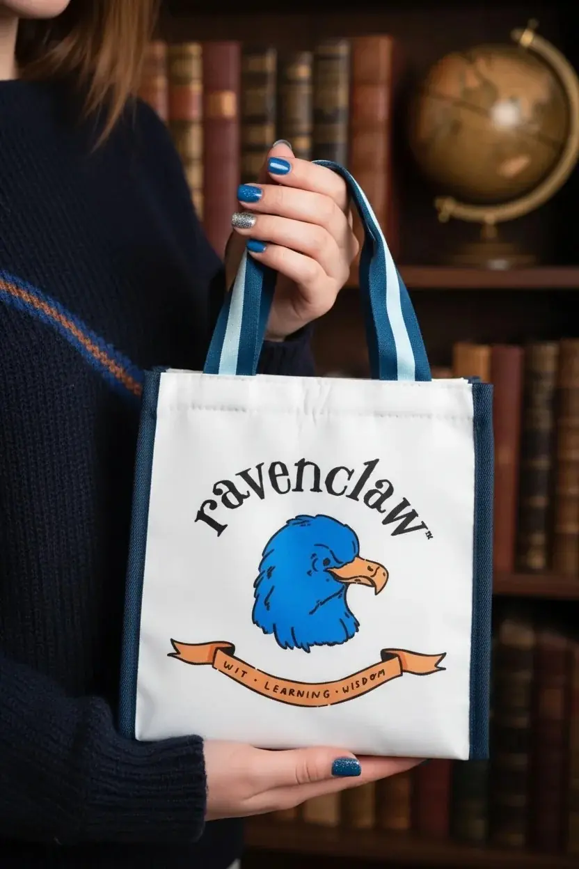 Harry Potter Lisanslı Ravenclaw Yiyecek Çantası – Dayanıklı Astarlı Beslenme Çantası ve Günlük Taşıma Çantası 21x13x23 Cm