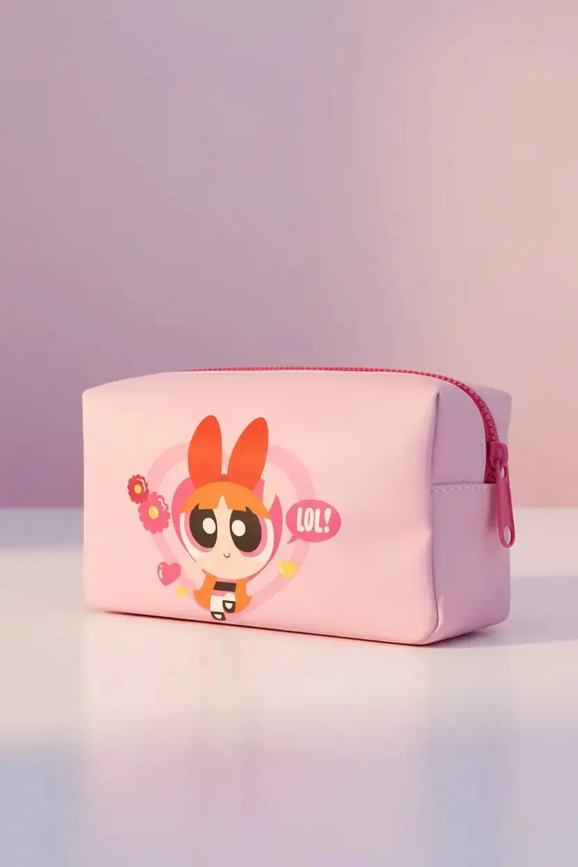 Powerpuff Girls Lisanslı Blossom Kare Kozmetik Çantası Geniş Hacimli 20 Cm