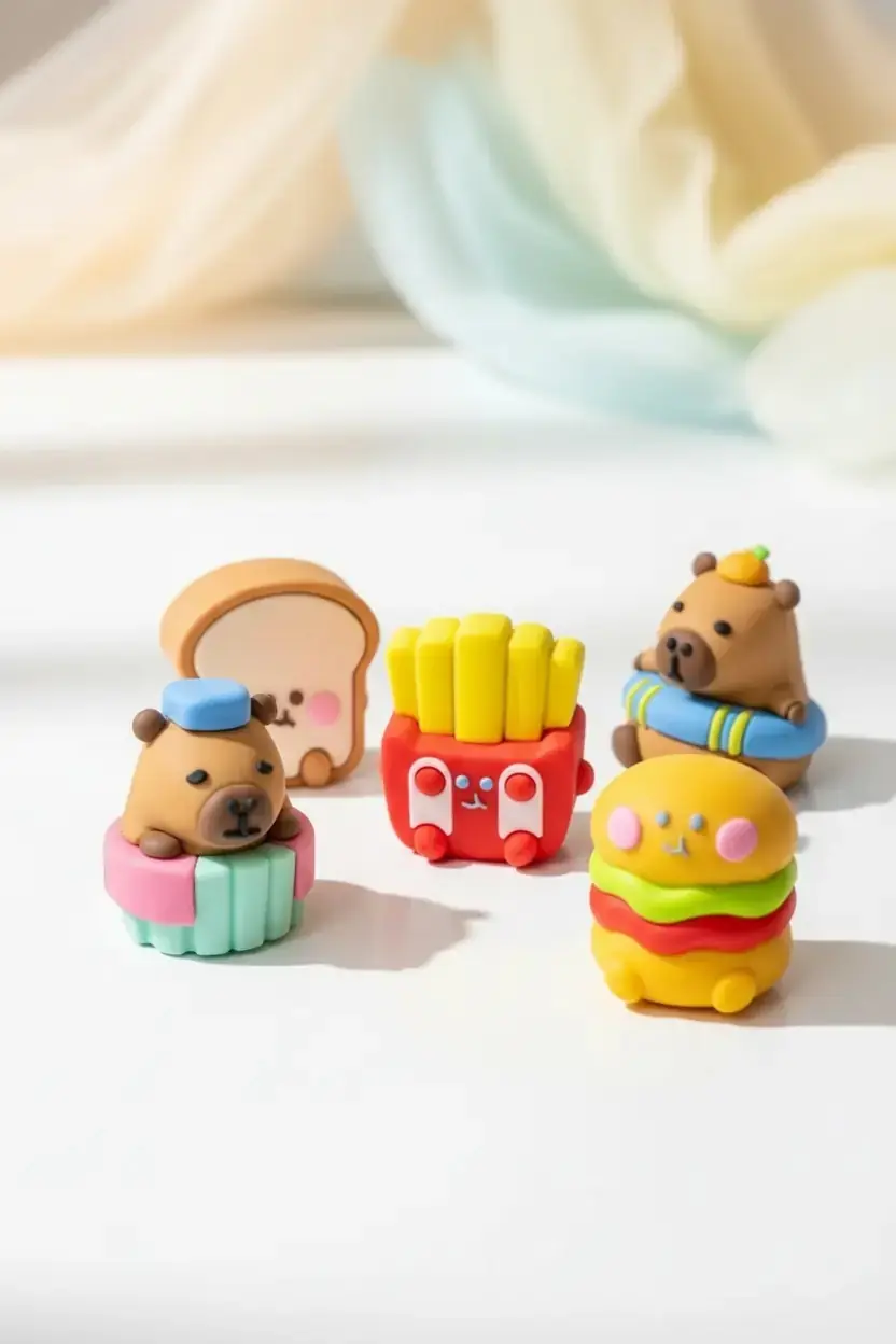 Miniso Lisanslı Pişirme Serisi Fast Food Figürlü Silgi – Eğlenceli Tasarım – 2 Farklı Model