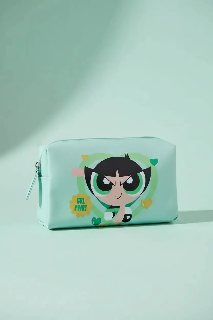 Powerpuff Girls Lisanslı Buttercup Kare Kozmetik Çantası Dayanıklı 20 Cm