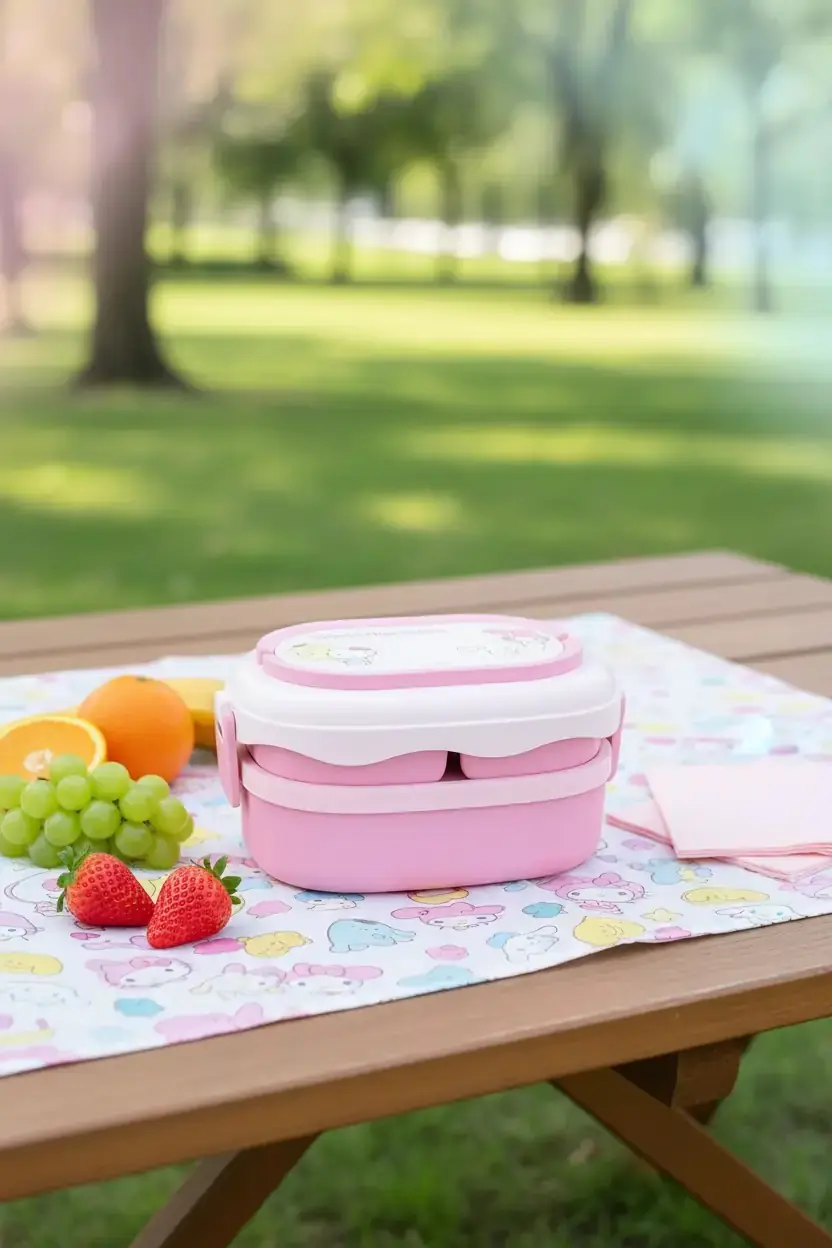 Sanrio Lisanslı Hello Kitty ve Arkadaşları Çift Katlı Yemek Kabı 1600 mL – Geniş Kapasiteli