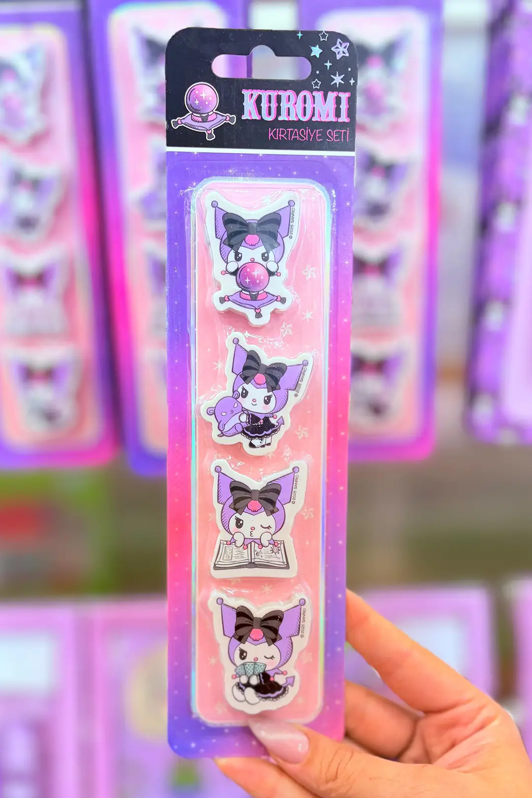 Timon Sanrio Lisanslı Kuromi Şekilli Silgi Seti – 4'lü Figür