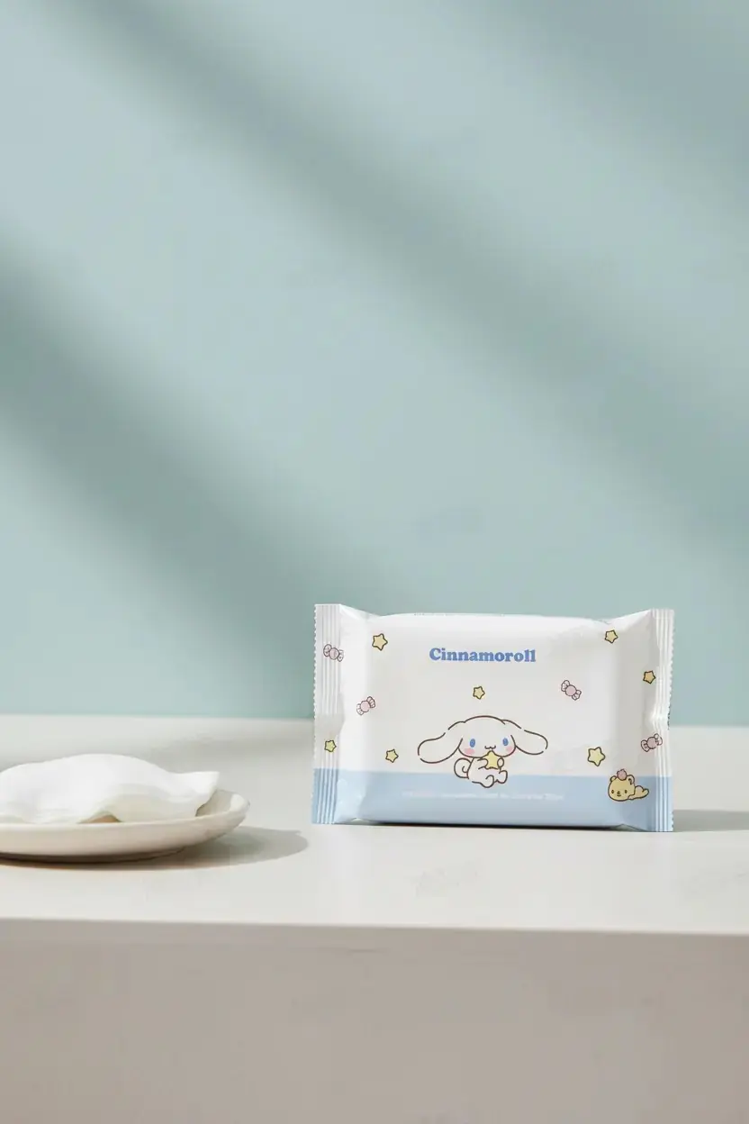 Sanrio Lisanslı Cinnamoroll Yüz Temizleme Mendili Vitamin E İçerikli 12.5 Cm