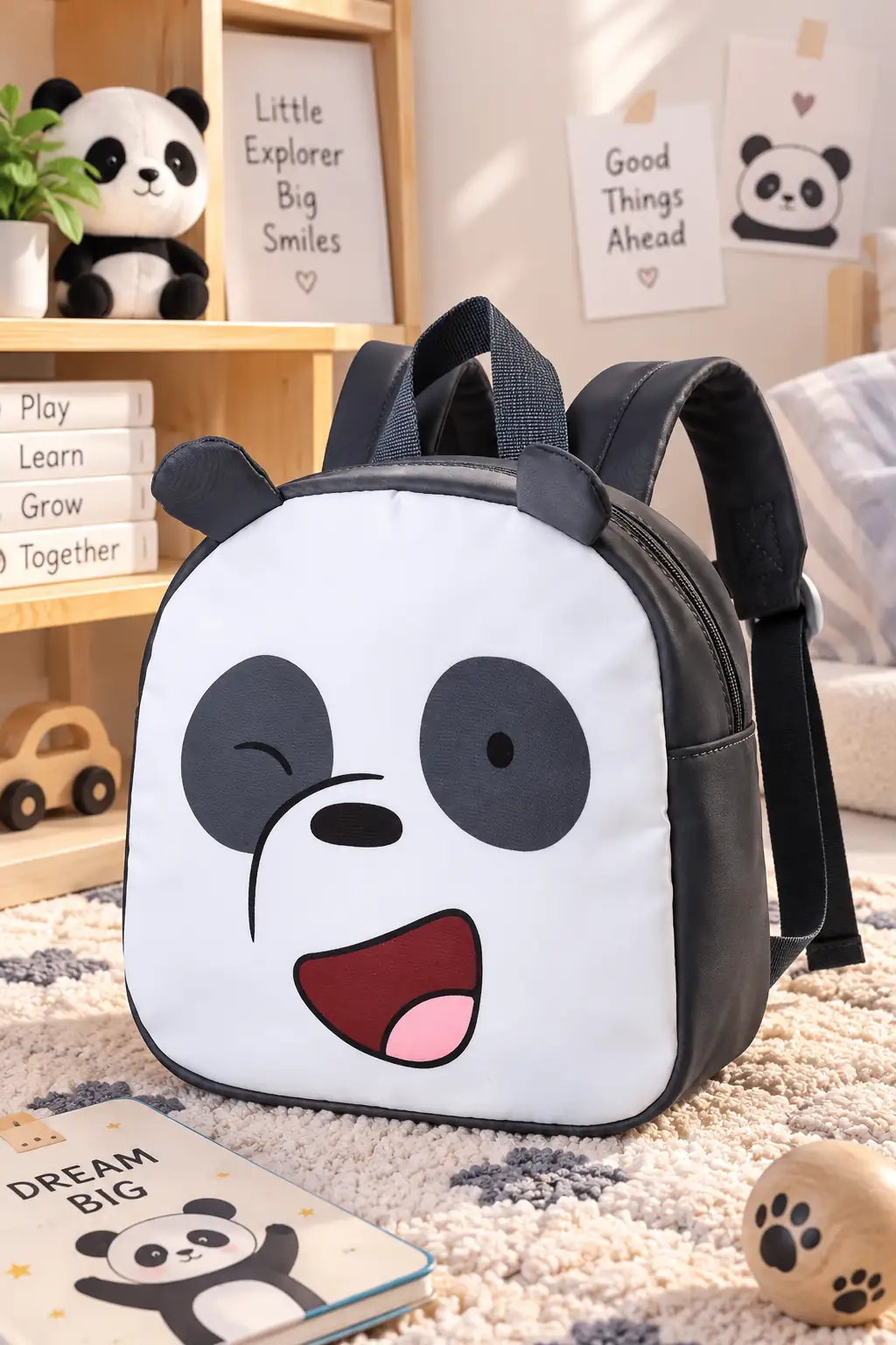We Bare Bears Lisanslı Panda Sırt Çantası – Su Geçirmez ve Hafif Günlük Çanta 24 Cm